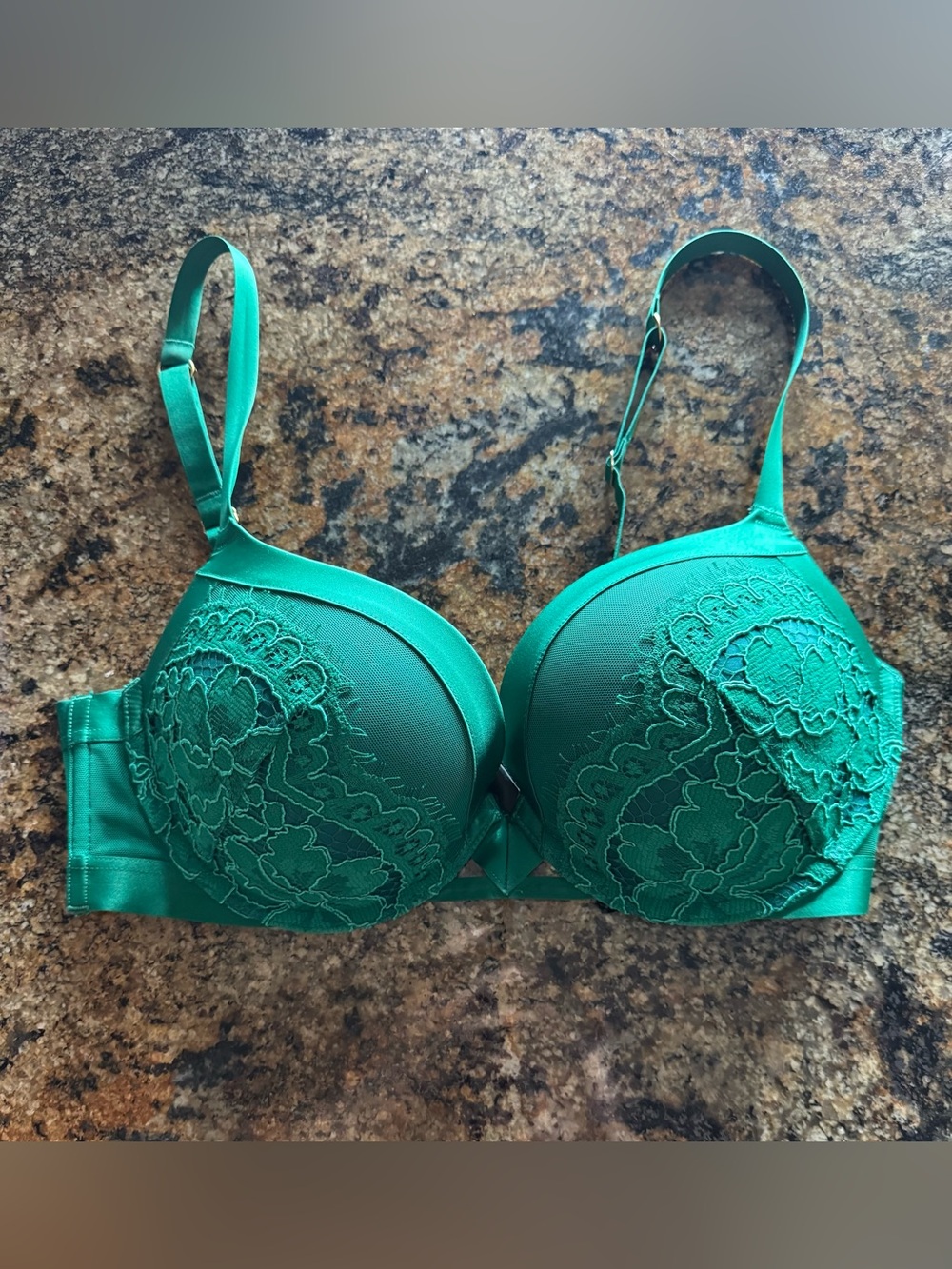 Victoria's Secret Very Sexy Lace Push-Up Bra  - Emerald Green - 34D